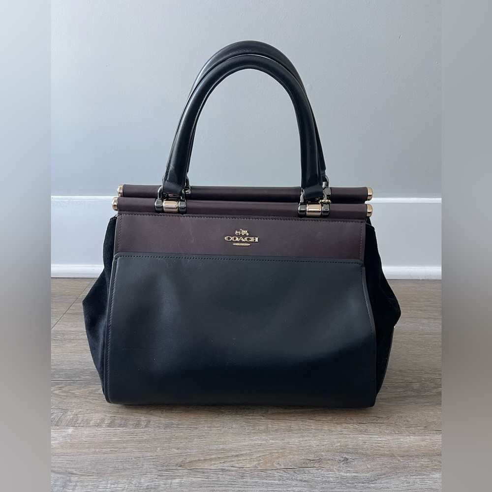 Limited Edition Coach Selena Gomez Grace Bag Women’s Satchel in Black and Maroon